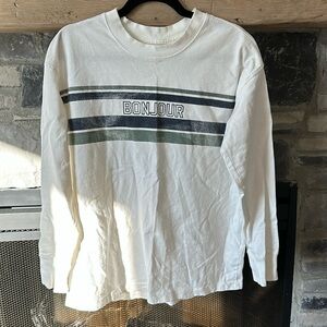 White crew neck. No stains, great condition!